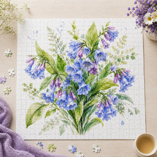 Wilde Wiesenblume Virginia Blauglocken  Puzzle