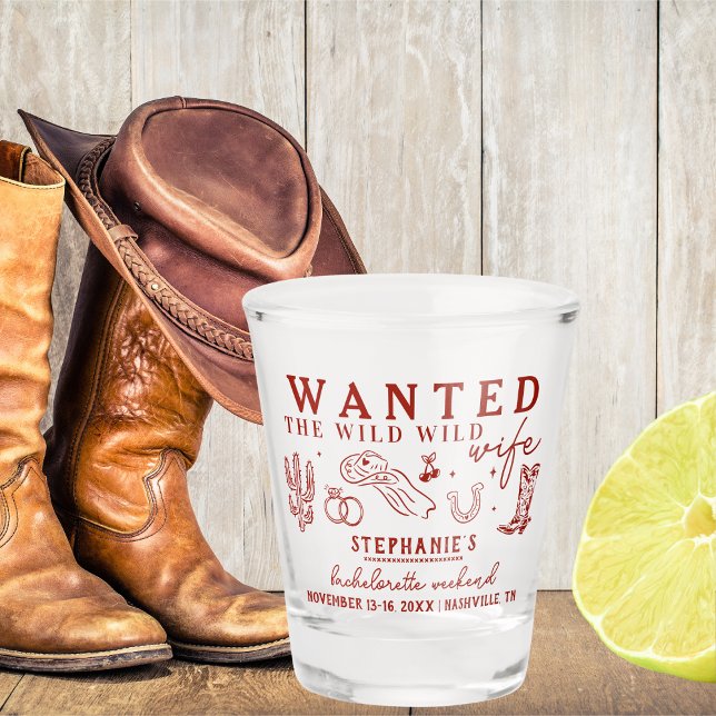 Wilde Wilde Frau Rot Junggesellinnenabschied Gesch Schnapsglas (Von Creator hochgeladen)