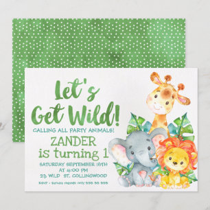 Wilde Wildtiere zum Geburtstag Einladung