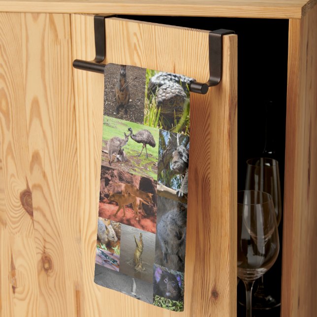 Wilde Wunder: Australische Fotocollage fesseln Geschirrtuch (Drittel gefaltet)