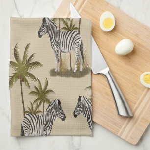 Wilde Zebra & Palmen Geschirrtuch