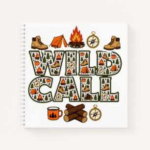 Wilde Zelttour Camping Wandern Outdoor-Abenteuer Notizbuch