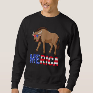Wildebeest 4. Juli Merica tragen Sonnenbrille Amer Sweatshirt