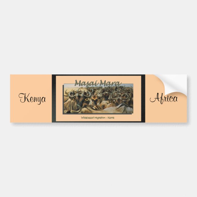 Wildebeest-/Gnumigration, Safari-Autoaufkleber Autoaufkleber (Vorne)