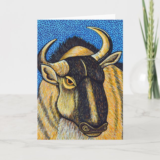 Wildebeest Grußkarte Karte (Vorderseite)
