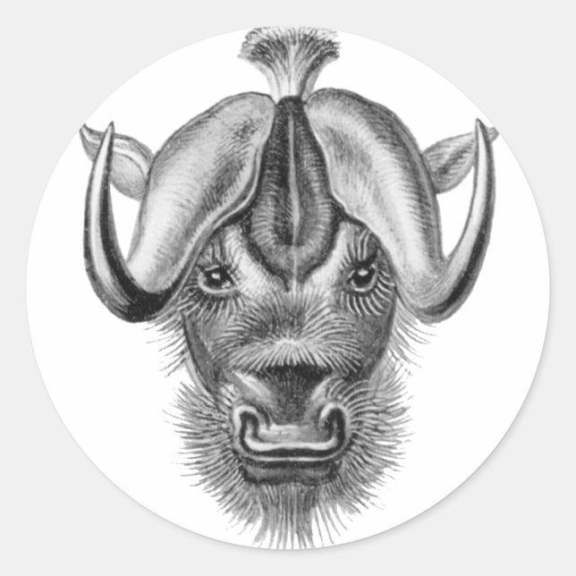 Wildebeest Runder Aufkleber (Vorderseite)