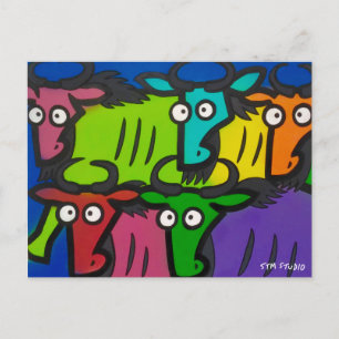 WILDEBEESTEN GRAFFITI Postkarte