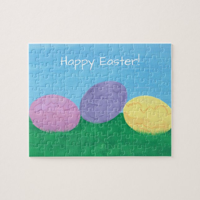 Wildeier in Gras-Happy-Osterpuzzles Puzzle (Horizontal)