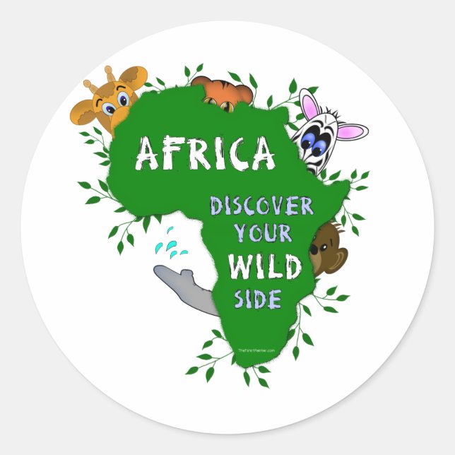 Wilder Afrika Runder Aufkleber (Vorderseite)