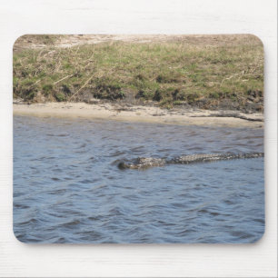 Wilder Alligator am Flussufer – Florida Naturfoto Mousepad