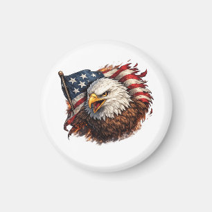 Wilder Amerikanischer Adler – Patriotisches Machtd Magnet