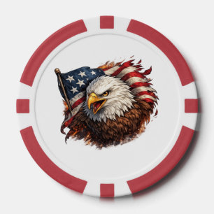 Wilder Amerikanischer Adler – Patriotisches Machtd Pokerchips