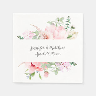 Wilder Aquarellgarten Blumen Serviette