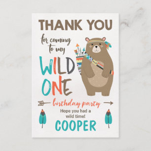 Wilder Bär Geburtstag Danke Karte