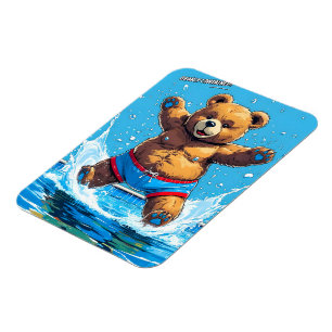 Wilder Bären-Sommer-Vintage-Pool Magnet