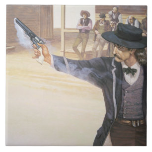 "Wilder Bill" Hickok (1837-76) demonstriert sein Fliese