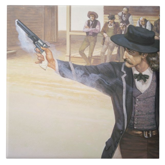 "Wilder Bill" Hickok (1837-76) demonstriert sein Fliese (Vorderseite)