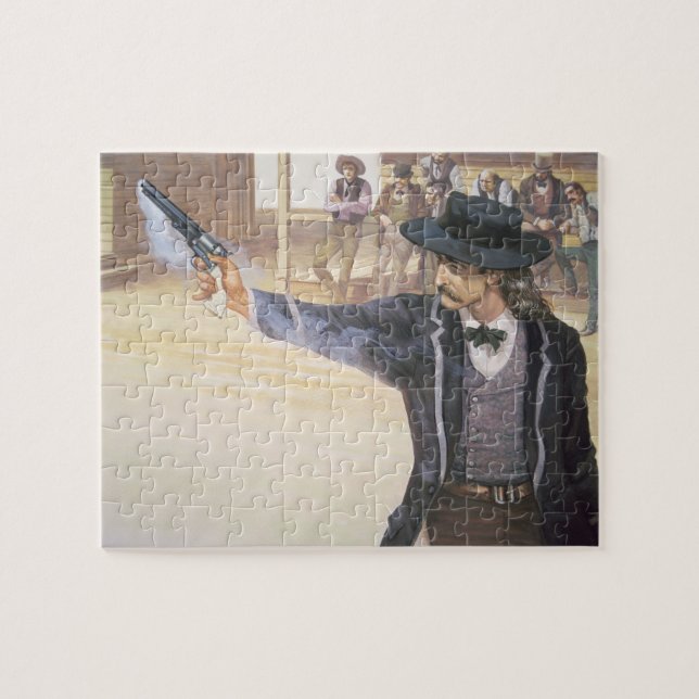 "Wilder Bill" Hickok (1837-76) demonstriert sein Puzzle (Horizontal)