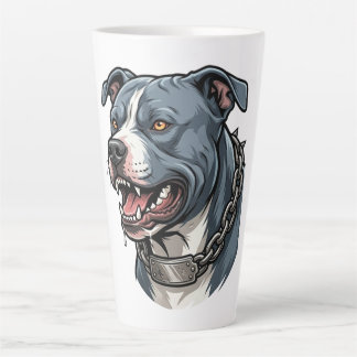 Wilder blaugrauer Pit Bull mit Stachelkette Milchtasse
