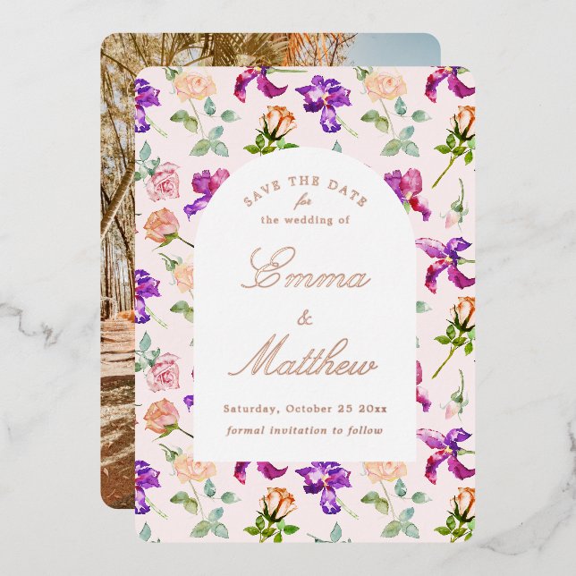 Wilder botanischer Maximalismus Folieneinladung (Vorderseite/Rückseite)