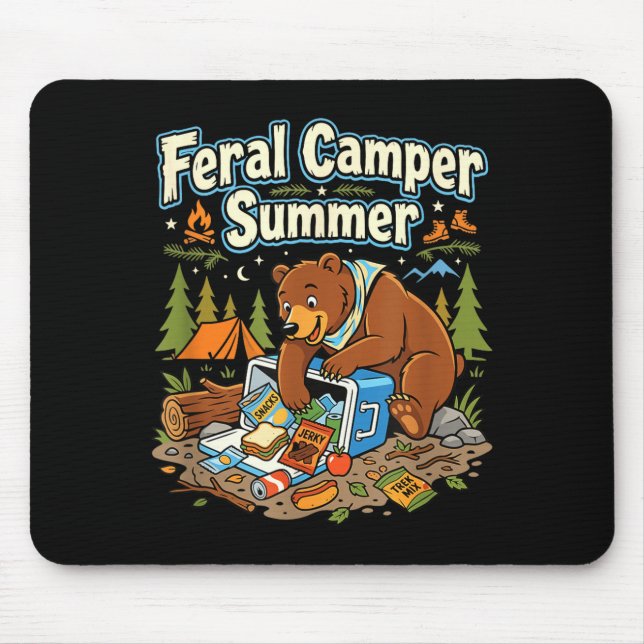 Wilder Camper Wochenend Wald Rucksacktour Enthusia Mousepad (Vorne)