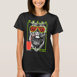 Wilder Cooler Tiger Trägt Eine Sonnenbrille In Der T-Shirt