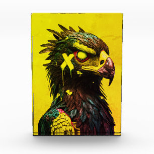 Wilder Cyber Adler mit Neon-Akzente Zeitgenössisch Fotoblock