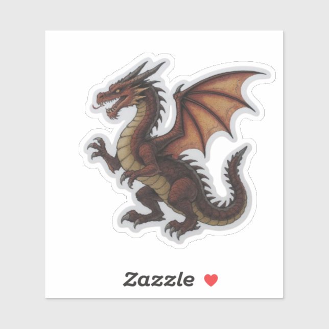 Wilder Drache Aufkleber (Blatt)