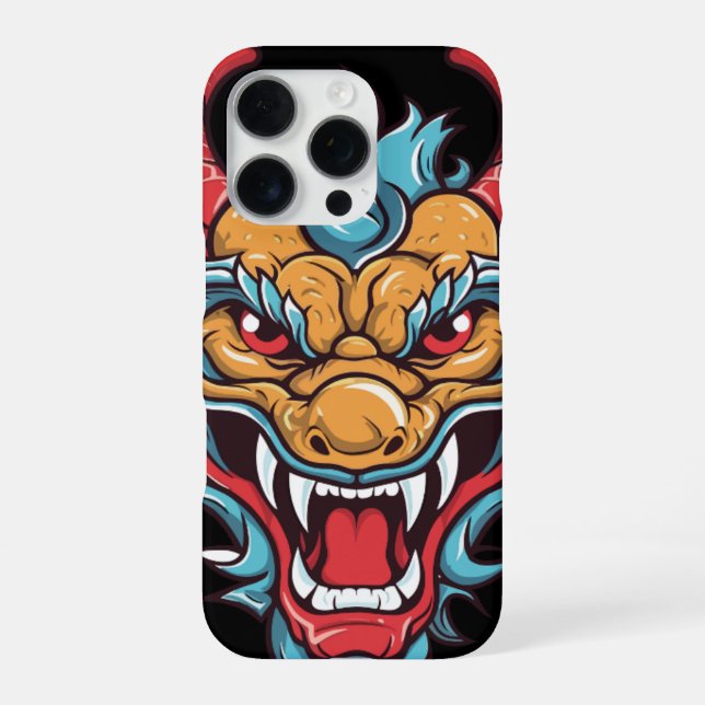 Wilder Drachenkopf iPhone Hülle (Rückseite)