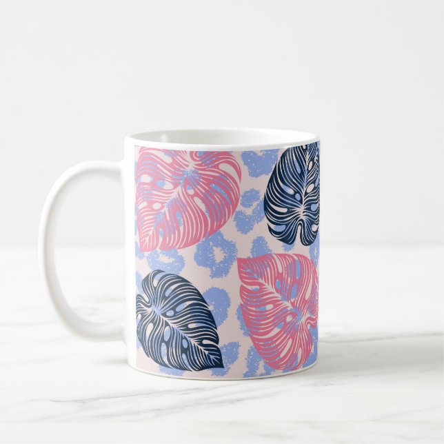Wilder Dschungel nahtlos Muster, Hintergrund mit H Kaffeetasse (Links)