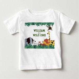 Wilder Dschungelsafari-Personalisierung Baby T-shirt