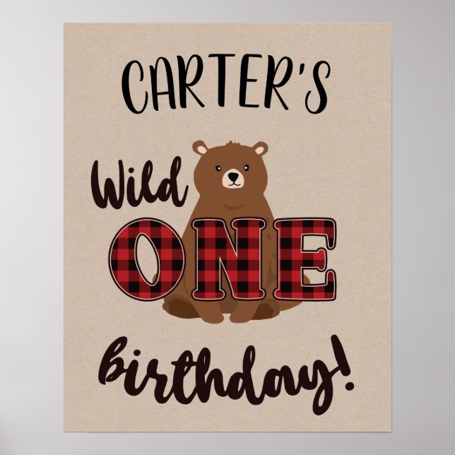 Wilder EIN Karobär Geburtstagsparty Poster (Vorne)
