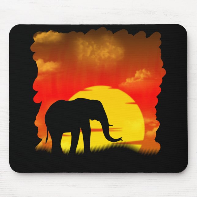 Wilder Elefant Mousepad (Vorne)