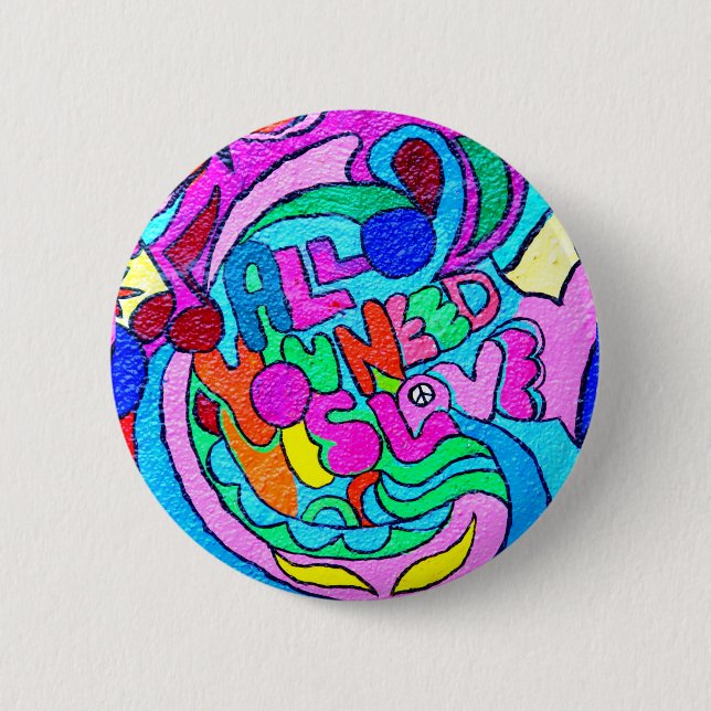 wilder FarbLiebeknopf Button (Vorderseite)