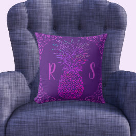 Wilder Fun Green Lila Bright farbenfrohe Ananas Kissen