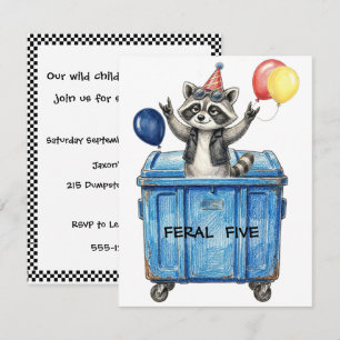 Wilder Fünf Geburtstag Waschbär Digital Download