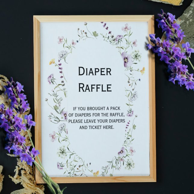 Wilder Garten blüht Baby Diaper Raffle Schild (Von Creator hochgeladen)