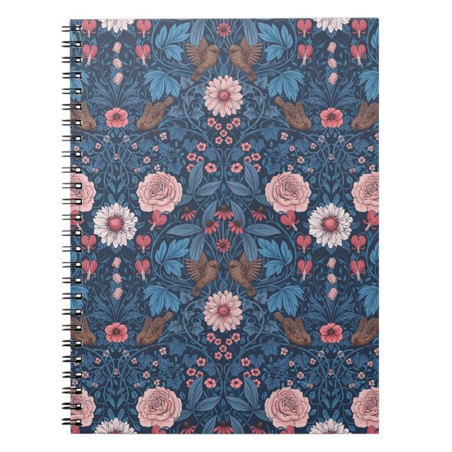 Wilder Garten in blau Notizblock (Vorderseite)