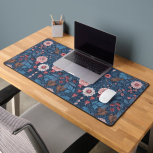 Wilder Garten in blau Schreibtischunterlage