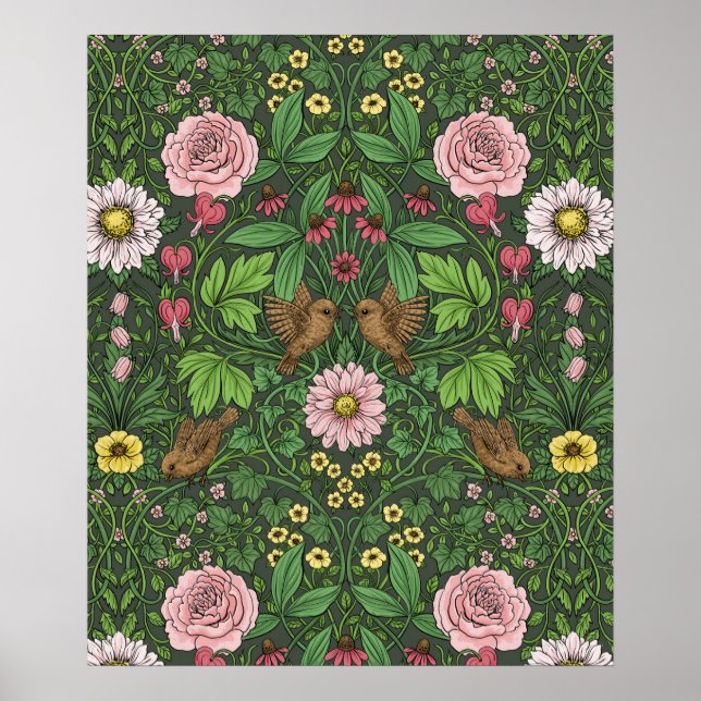 Wilder Garten in Grün Poster (Vorne)