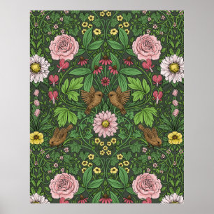 Wilder Garten in Grün Poster