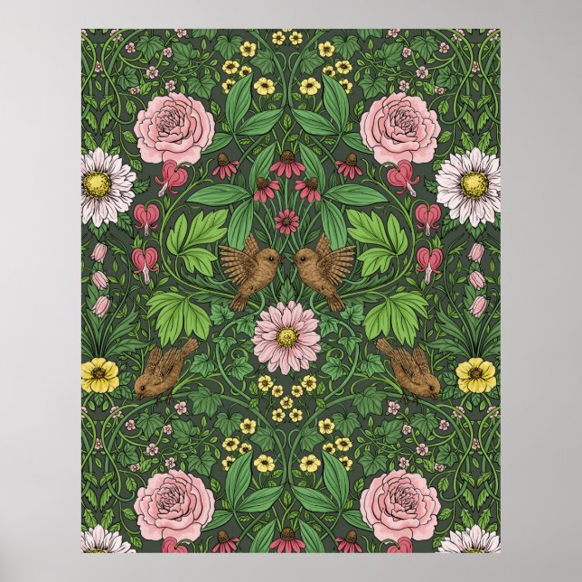 Wilder Garten in Grün Poster (Vorne)