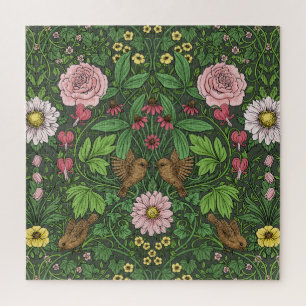 Wilder Garten in Grün Puzzle