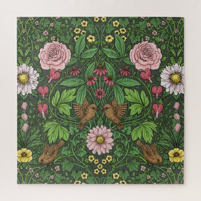 Wilder Garten in Grün Puzzle (Vertikal)