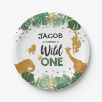 Wilder Geburtstag PapierTeller-Safari-Tier-Junge