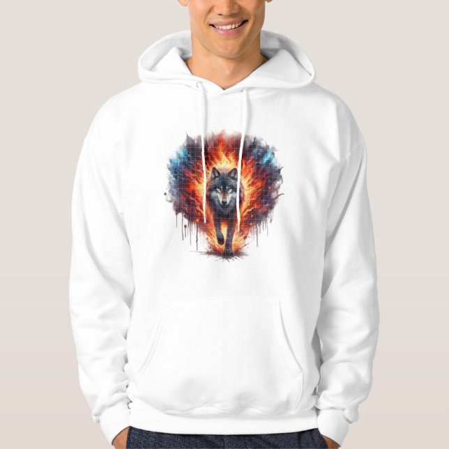 "Wilder Geist: Männerwolf-Design-Hoodies & Sweatsh Hoodie (Vorderseite)