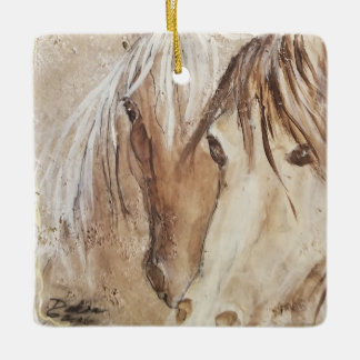 "Wilder Geist" Mustang Keramik-Schmuck Keramikornament