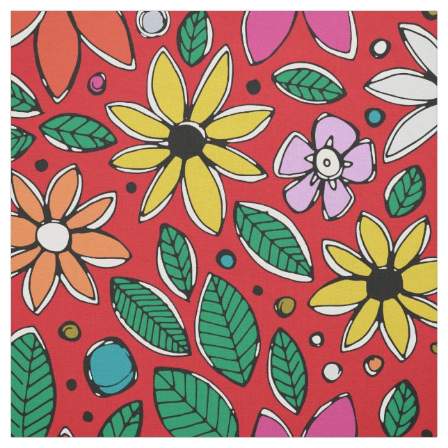 wilder Götzenrot Stoff (Muster)