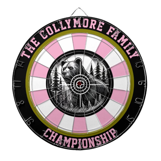 Wilder Grizzle im Wald Ziel Dartscheibe (vorne)