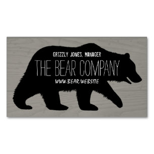 Wilder Grizzly-Bärn-Silhouette-wild lebende Magnetische Visitenkarte